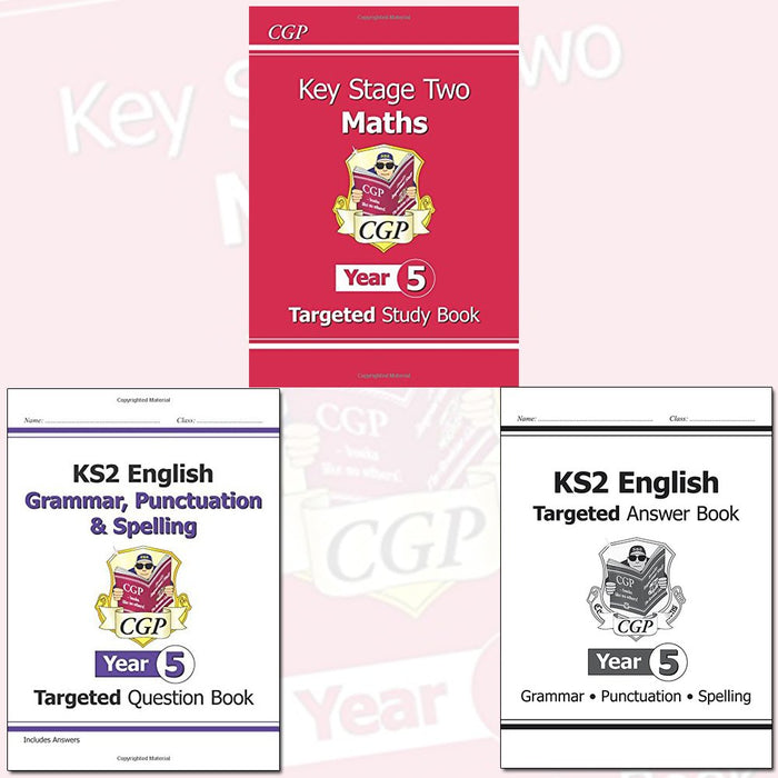 KS2 Year 5 English and Maths 3 Book Bundle Collection with Gift Journal - Targeted Study Book, Targeted Question Book: Grammar, Punctuation and Spelling - The Book Bundle
