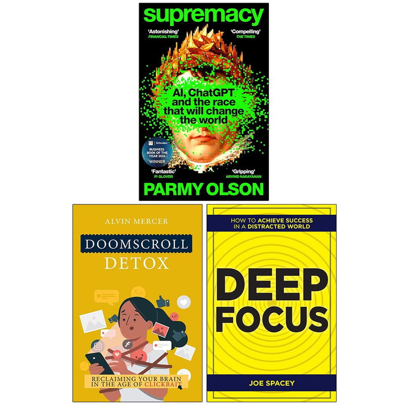 Supremacy, Doomscroll Detox & Deep Focus 3 Books Collection Set - Non Fiction - Paperback