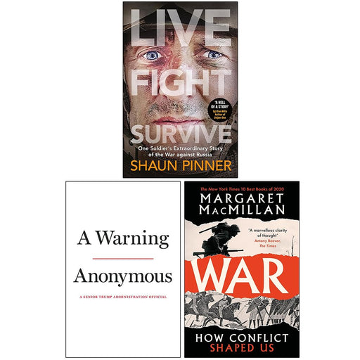 Live Fight Survive [Hardcover], A Warning [Hardcover] & War How Conflict Shaped Us 3 Books Collection Set - The Book Bundle