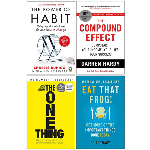 The Power of Habit, The Compound Effect, The One Thing & Eat That Frog 4 Books Collection Set - The Book Bundle