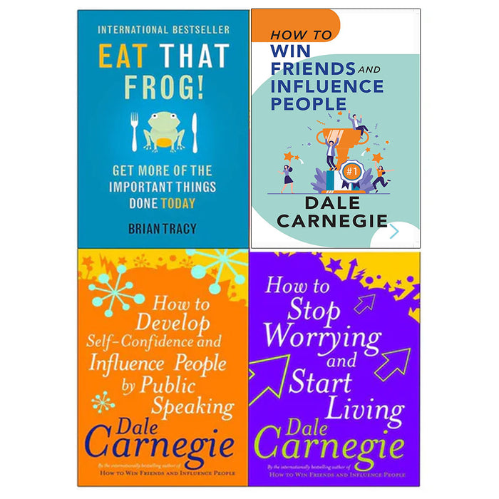 Eat that frog!, How to win friends and influence people, stop worrying and start living and develop self-confidence 4 books collection set - The Book Bundle
