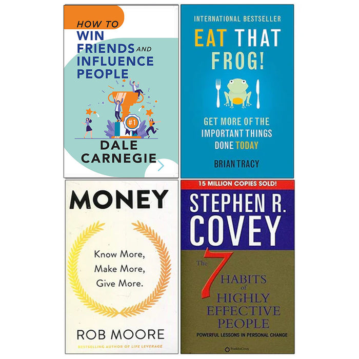 How to win, eat that frog, money know, the 7 habits  4 books collection set - The Book Bundle