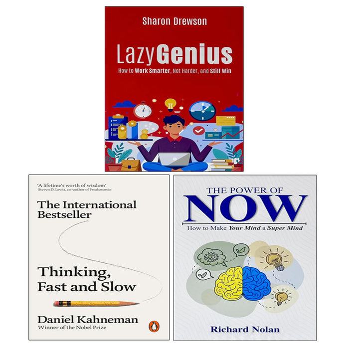 Lazy Genius, Thinking Fast and Slow, The Power of Now 3 Books Collection Set - The Book Bundle