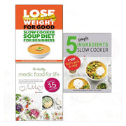Set of three paperback books on weight loss with slow cooker soup recipes, titled "Lose Weight For Good," by Iota Publishing Ltd.