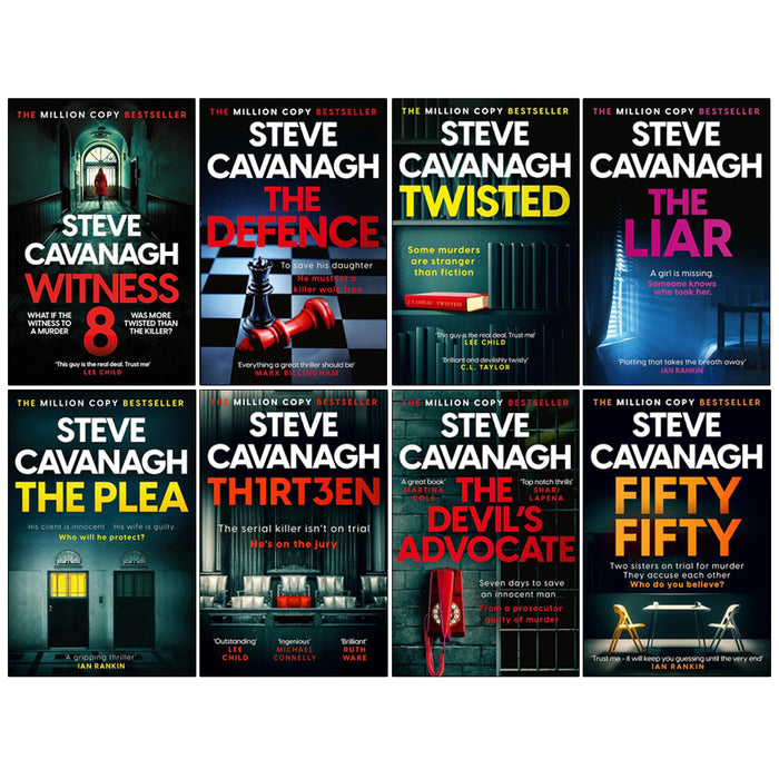 Eddie Flynn Series 8 Books Collection Set by Steve Cavanagh (Twisted,Thirteen, The Defence, The Plea, The Liar) - The Book Bundle