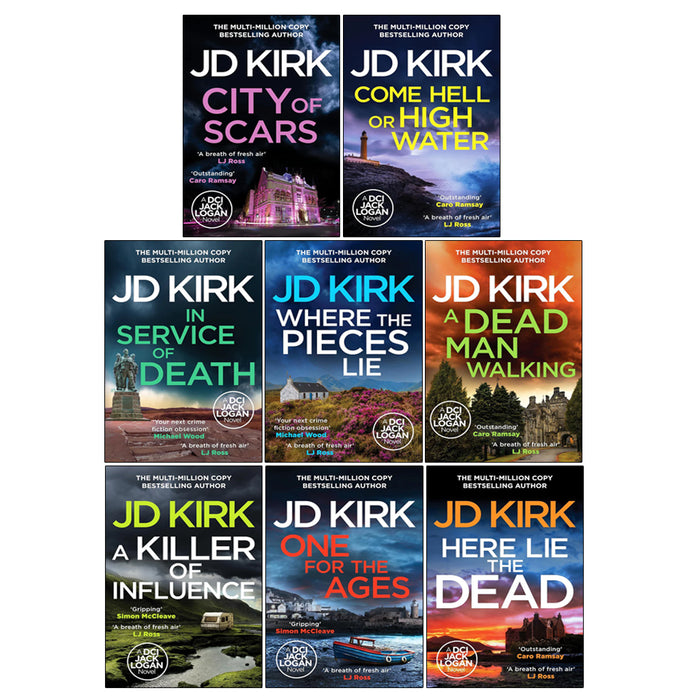 DCI Logan Crime Thrillers (13-20) Collection 8 Books Set by JD Kirk (In Service of Death, Where the Pieces Lie) - The Book Bundle