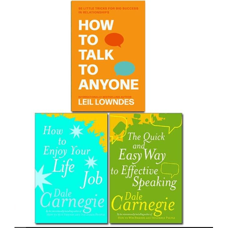 Dale Carnegie Collection 3 Books Set How to Talk to Anyone, Enjoy Your Life job - The Book Bundle