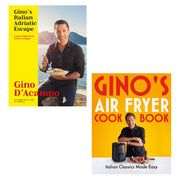 Gino D'Acampo  2 Books Set  (Gino's Italian Adriatic Escape, Gino's Air Fryer Cookbook) (HB) - The Book Bundle
