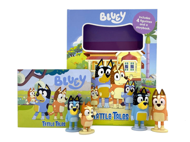 Bluey Let's Do This & Tattle Tales 6 Books Collection Set With 4 Figurines - Ages 3–5 - Mixed Format
