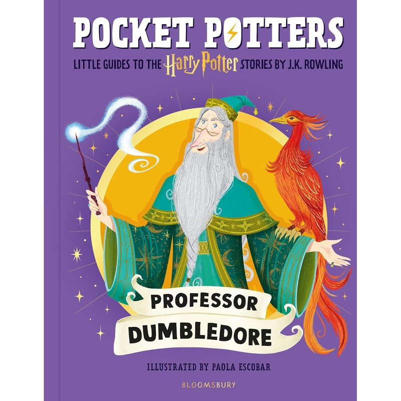 Set of four Harry Potter books by J.K. Rowling in a Bloomsbury edition, featuring colorful covers from the Pocket Potters collection.