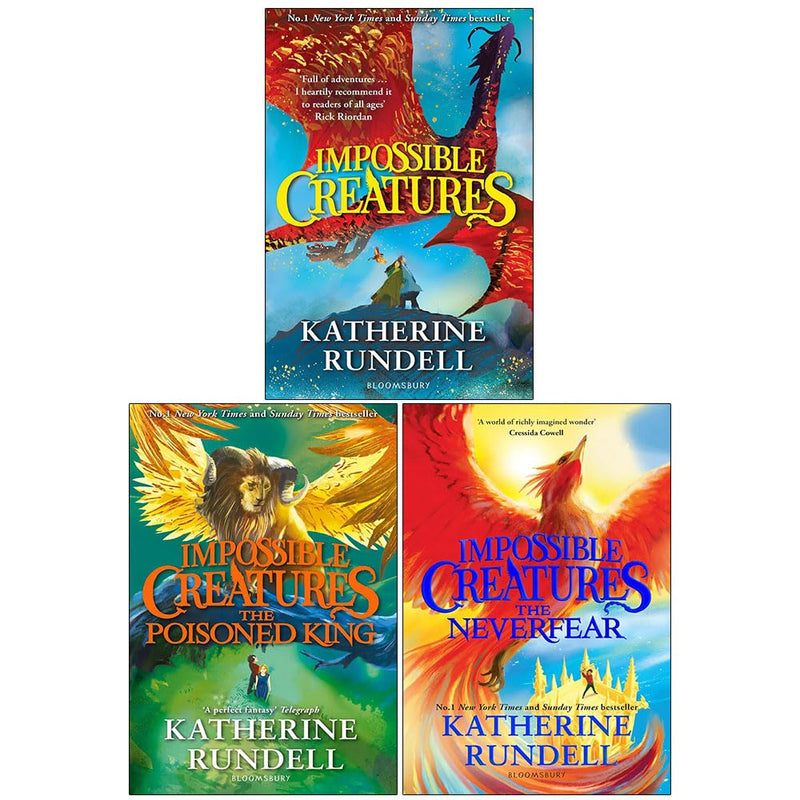 Impossible Creatures Series 1-3 Books Collection Set By Katherine Rundell (Impossible Creatures, The Poisoned King & The Neverfear)- Fiction - Paperback
