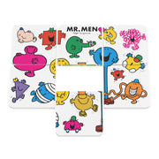 Set of six Mr. Men pocket library board books for toddlers by Roger Hargreaves, featuring colorful illustrations and playful characters.
