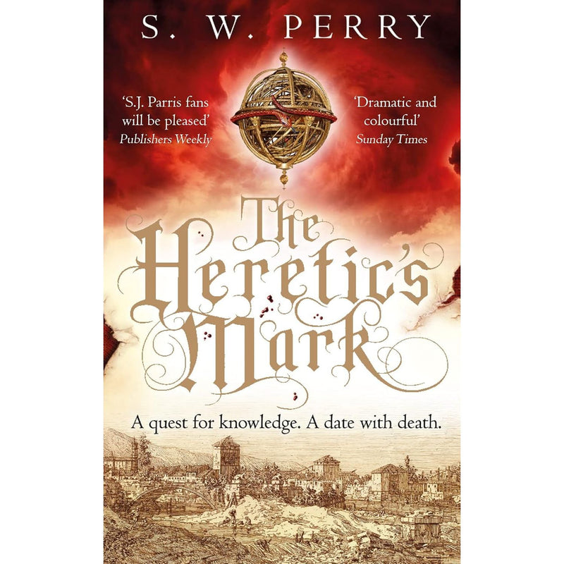 Set of three The Jackdaw Mysteries Series 3 books by S. W. Perry, featuring covers of The Saracen's Mark, The Angel's Mark, and The Heretic's Mark.