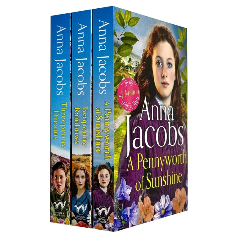 Anna Jacobs Family Series 3-book collection set including Pennyworth of Sunshine, Twopenny Rainbows, and Threepenny Dreams by Hodder & Stoughton