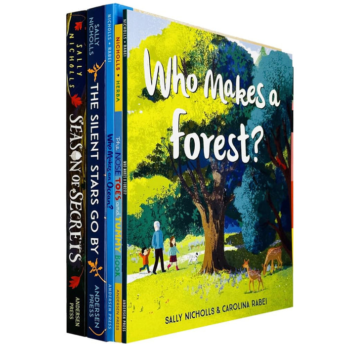 Sally Nicholls Collection 5 Books Set (The Nose Toes and Tummy Book, Who Makes an Ocean? and Who Makes a Forest?, Season of Secrets and The Silent Stars Go By) - The Book Bundle