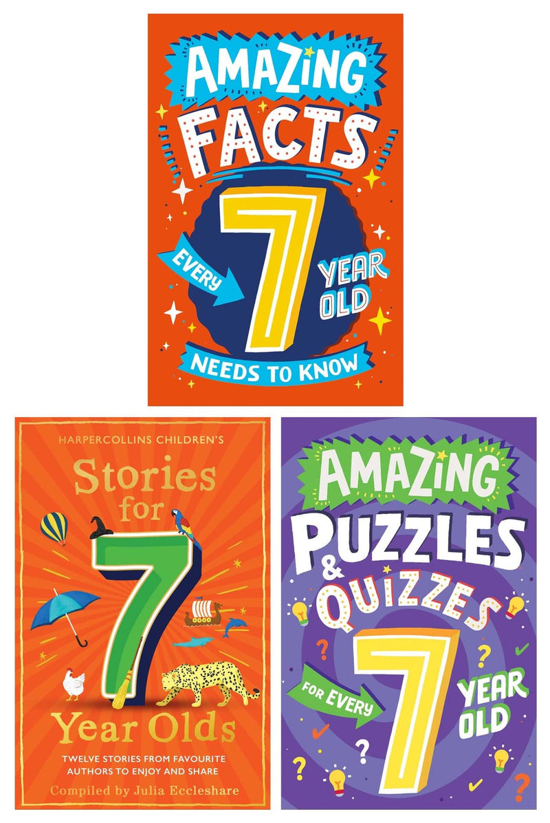 Amazing Facts Every 7 Year Old Needs to Know, Stories for 7 Year Olds - 3 Books Collection Set - Ages 7-9