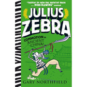 Six paperback Julius Zebra books by Gary Northfield, featuring humorous illustrations and adventure stories from the collection.