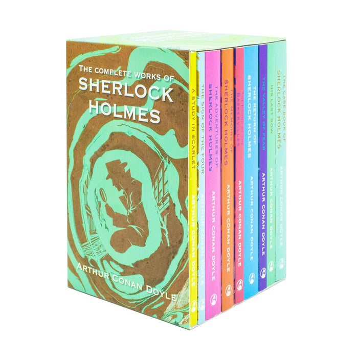 The Complete Work of Sherlock Holmes 9 Books Collection Set (A Study In Scarlet, The Sign Of Four, The Adventures of Sherlock Holmes, The Memoirs of Sherlock Holmes) - The Book Bundle