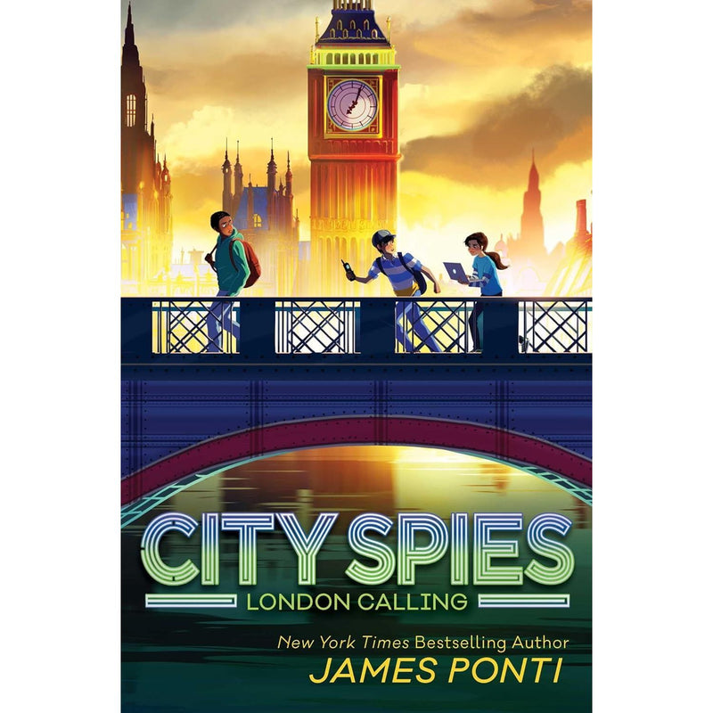 Six-book City Spies series set by James Ponti for middle grade readers, featuring colorful cover art of adventure and espionage.