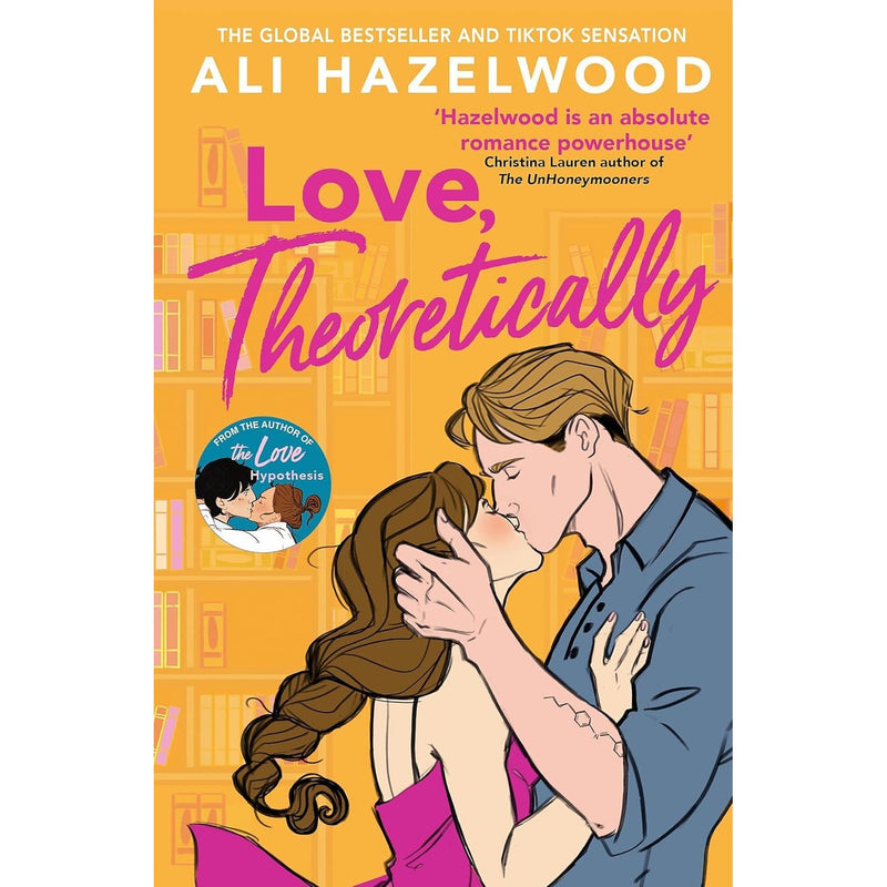 Ali Hazelwood fiction paperback book set featuring four novels: Love, Theoretically, The Love Hypothesis, Love on the Brain, and Loathe to Love You.