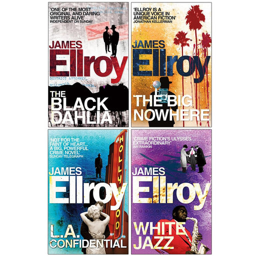 L.A. Quartet noir collection set by James Ellroy, four fiction books in mixed formats, published by Windmill Books Ltd.
