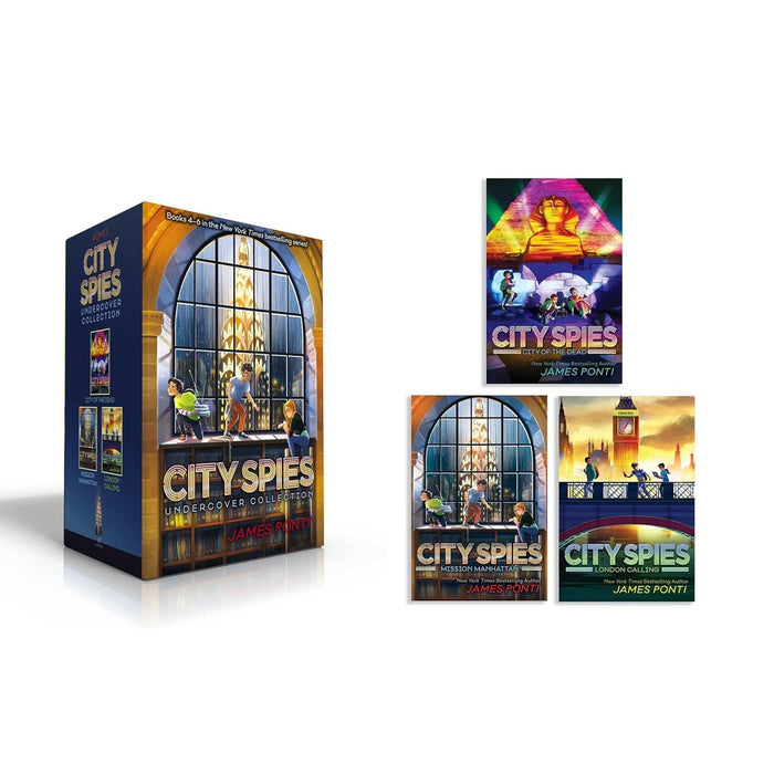 City Spies Undercover book collection by James Ponti, three paperback fiction books in a boxed set, published by Aladdin.