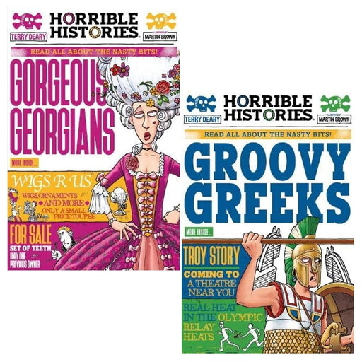 Horrible Histories Newspaper Editions 2 Books Set (Gorgeous Georgians, Groovy Greeks) - The Book Bundle