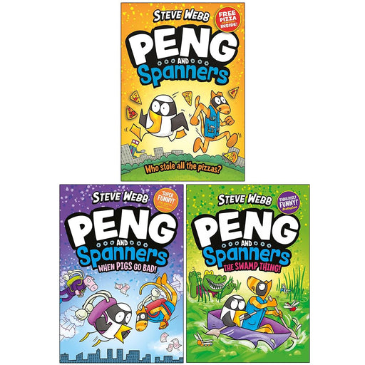 Peng and Spanners Series 3 books collection set by Steve Webb, paperback fiction with colorful cover illustrations.