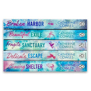 Evermore Sparrow Falls Series 5 books set by Catherine Cowles, including Fragile Sanctuary and Chasing Shelter, with colorful cover art.