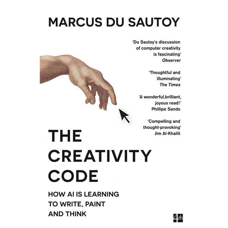 Paperback book titled "The Creativity Code" by Fourth Estate, featuring a cover with AI-themed artwork on a white background.