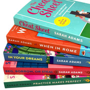 Sarah Adams Collection of five paperback fiction books including Practice Makes Perfect and In Your Dreams, shown with colorful covers.