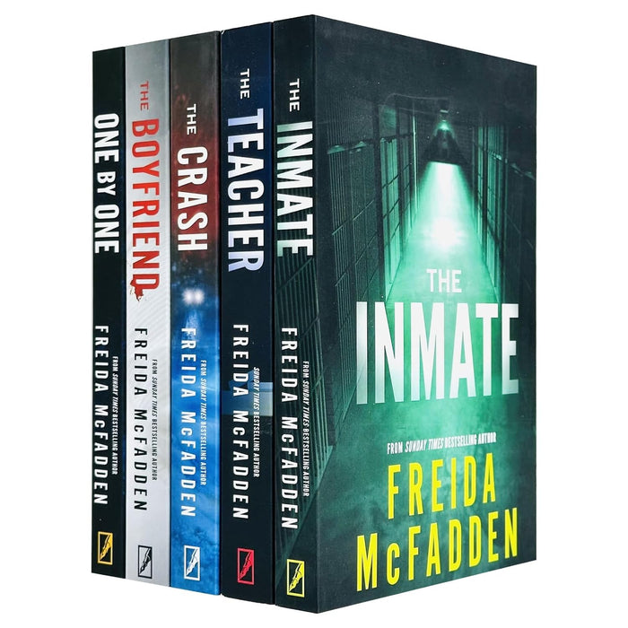 Freida McFadden 5 Books Set (The Inmate, The Boyfriend, The Crash, The Teacher, One by One) - The Book Bundle