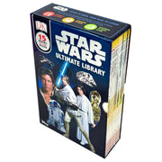 Star Wars Ultimate Library 15-book collection box set featuring paperback editions by DK Publishing with cover art displays.