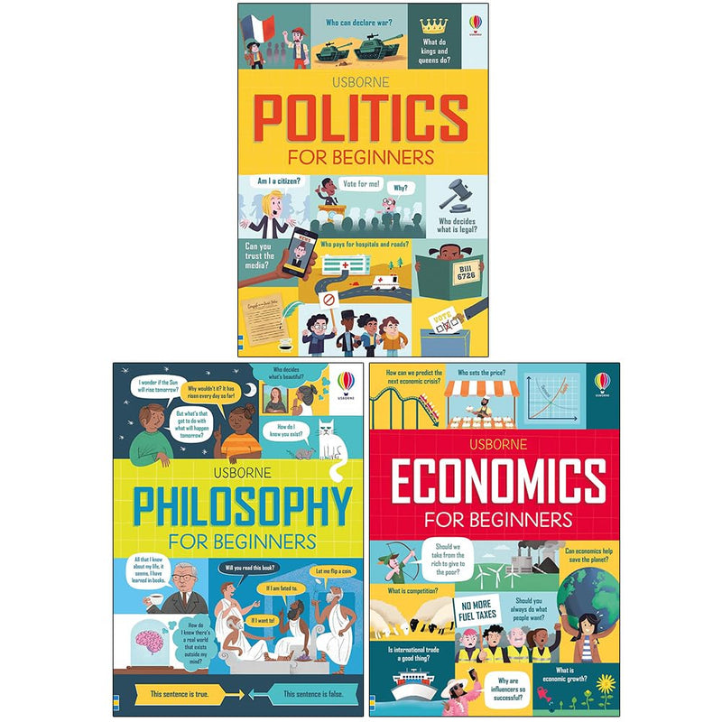Usborne For Beginners 3 Books Collection Box set (Politics, Philosophy & Economics)