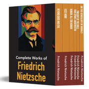 Friedrich Nietzsche Complete Works box set with six paperback books, featuring classic philosophical texts by Friedrich Nietzsche.