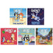 Bluey 5 Picture Book Story Collection Set (The Beach, Goodnight Fruit Bat, Mum School, Daddy Putdown & Camping) - The Book Bundle