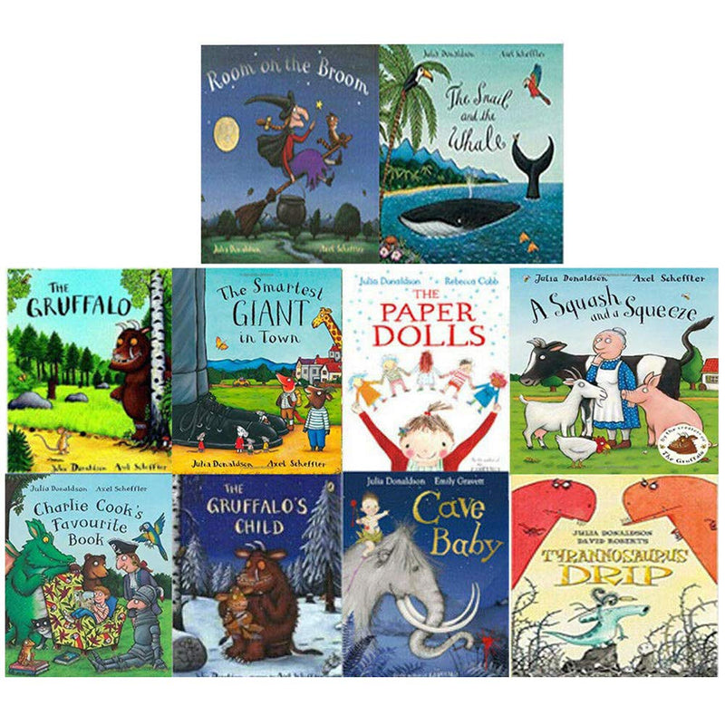 Julia Donaldson 10 Books Collection Set (Room on the Broom, Tyrannosaurus Drip)