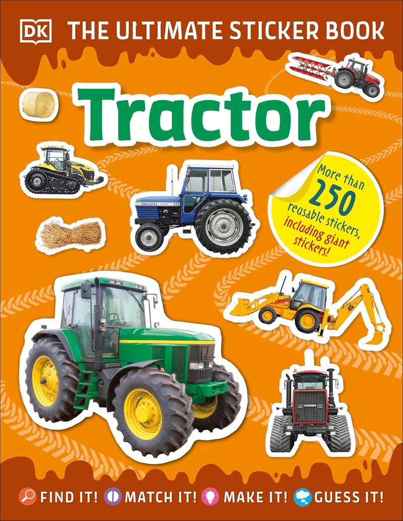 Set of DK Ultimate Sticker Books Series 6 featuring colorful animals, bugs, farm animals, and sharks in vibrant illustrations.