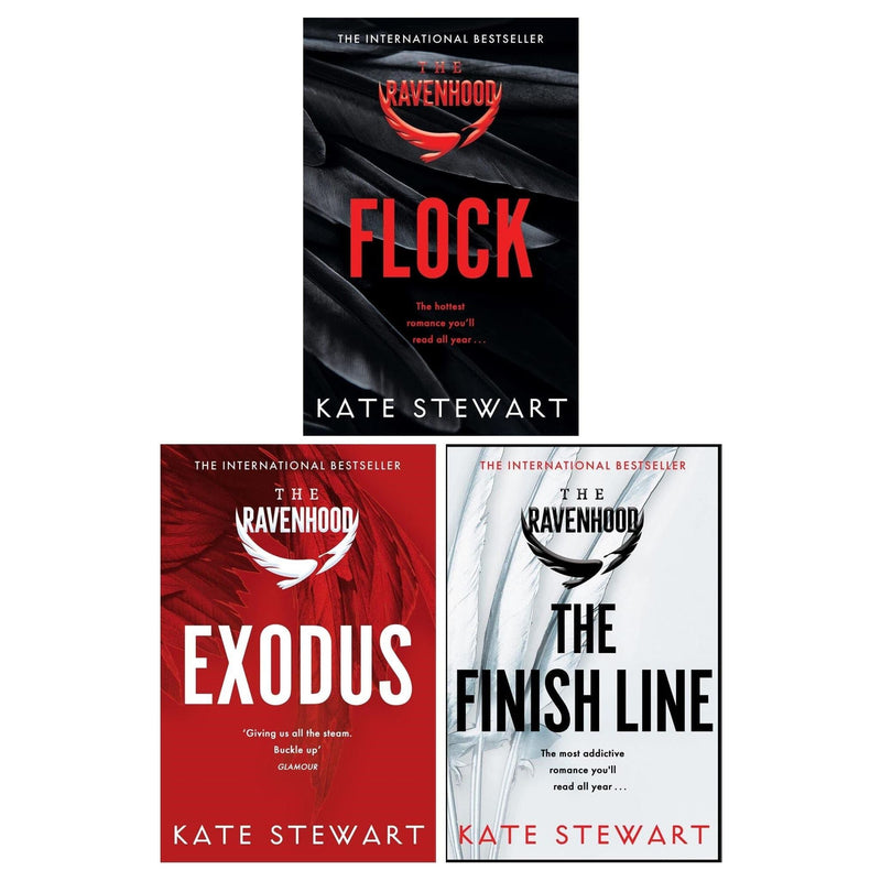The Ravenhood Series By Kate Stewart 3 Books Collection Set (Flock, Exodus, The Finish Line) - The Book Bundle