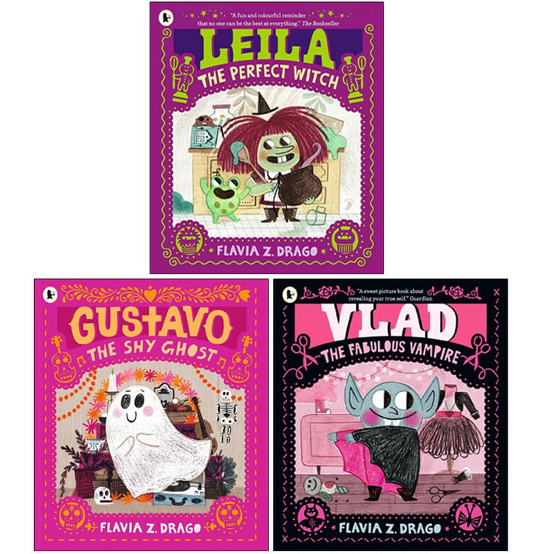 World of Gustavo Collection 3 Books Set by Flavia Z. Drago (Leila the Perfect Witch, Vlad the Fabulous Vampire & Gustavo the Shy Ghost) - The Book Bundle