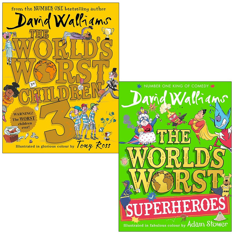 The World's Worst Series 2 Books Collection Set By David Walliams (The World's Worst Children 3 and The World's Worst Superheroes) - The Book Bundle
