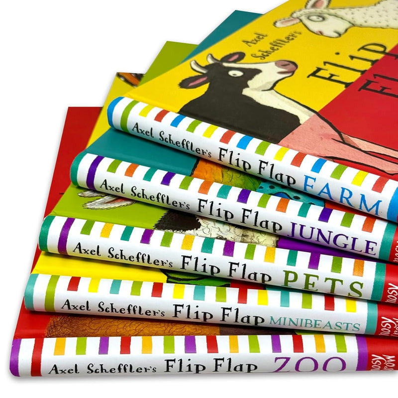 Flip Flap 5 Books Collection Set by Axel Scheffler - Flip Flap Farm Jungle Pets Zoo Minibeasts - Fiction - Hardback