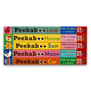 Set of five Peekaboo illustrated board books by Camilla Reid for ages 0-2, featuring colorful, engaging images for young children.