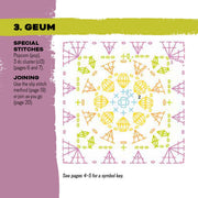 Claire Montgomerie Granny Square Flowers crochet card deck with 50 mix-and-match designs for crochet crafters, featuring colorful flower patterns.