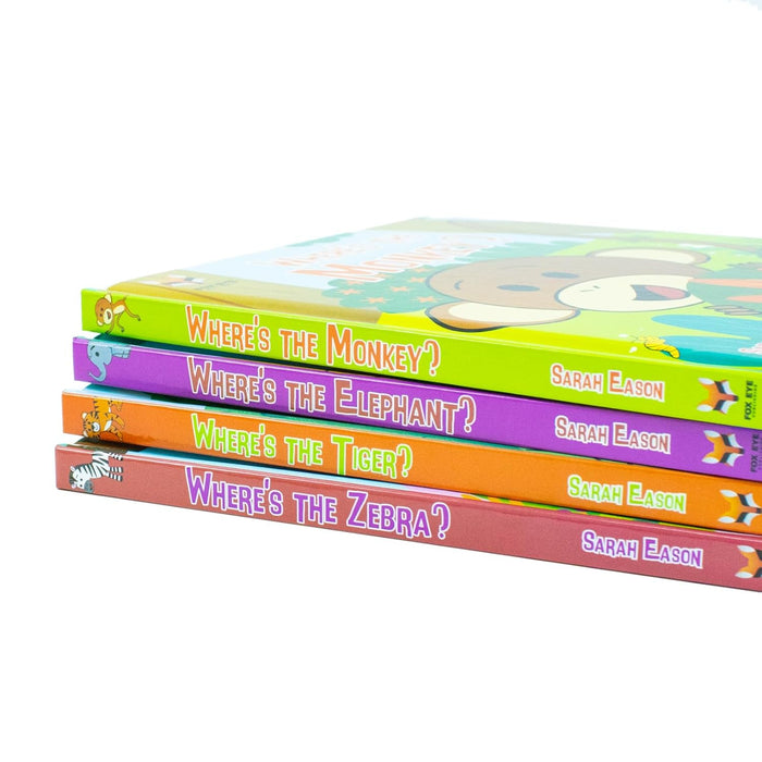 Where's the Monkey? and friends 4 books box set (Where's the monkey, Elephant, Tiger, Zebra) - The Book Bundle