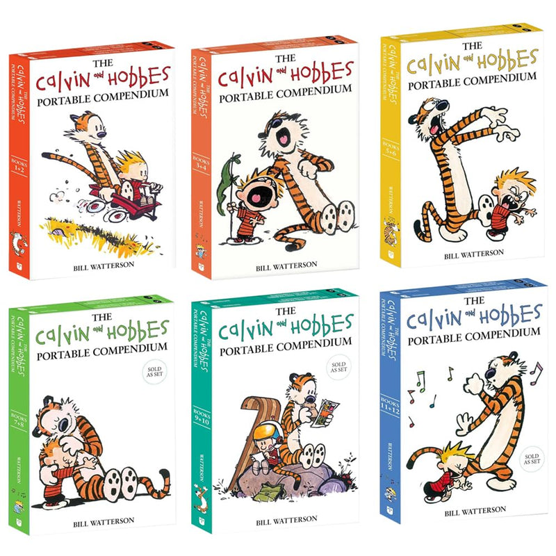 Calvin and Hobbes Portable Compendium 1-12 Books Collection in 6 Set By Bill Watterson - The Book Bundle