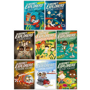 Set of eight The Secret Explorers paperback books by SJ King, featuring adventure and mystery stories for young readers.