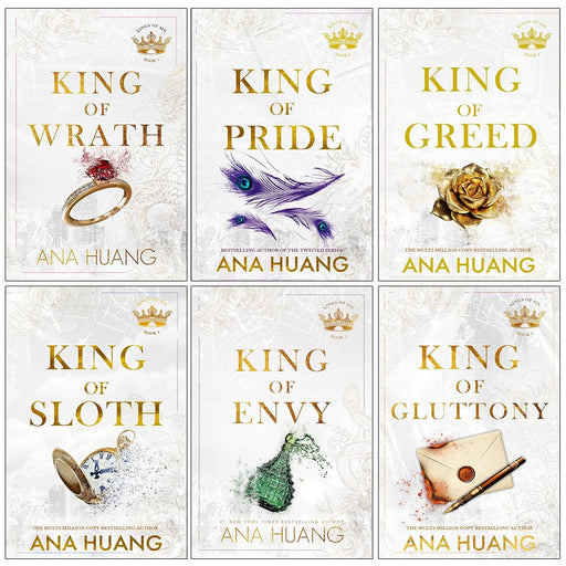 Kings of Sin Series 6-book collection by Ana Huang, paperback fiction set featuring diverse romance stories with vibrant covers.
