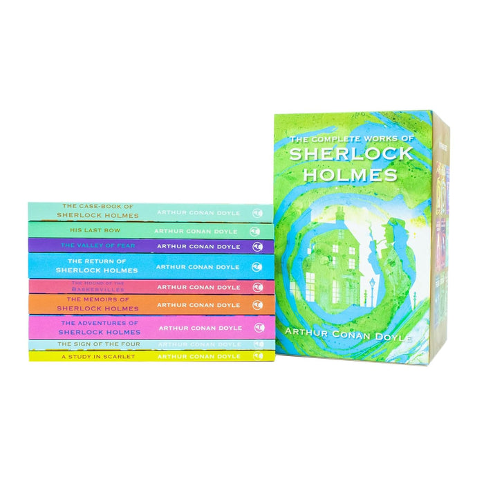 The Complete Work of Sherlock Holmes 9 Books Collection Set (A Study In Scarlet, The Sign Of Four, The Adventures of Sherlock Holmes, The Memoirs of Sherlock Holmes) - The Book Bundle