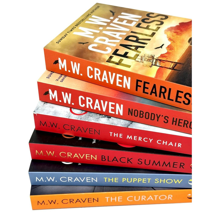 Washington Poe and Ben Koenig Series 6 Books Collection Set By M. W. Craven (The Curator, The Puppet Show, Black Summer, The Mercy Chair, Nobody's Hero & Fearless) - The Book Bundle